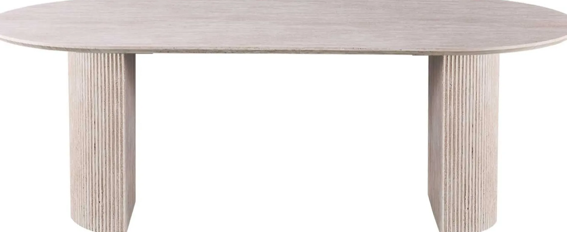 Ovaler Esstisch Lagos - 220x110x76cm - Travertin