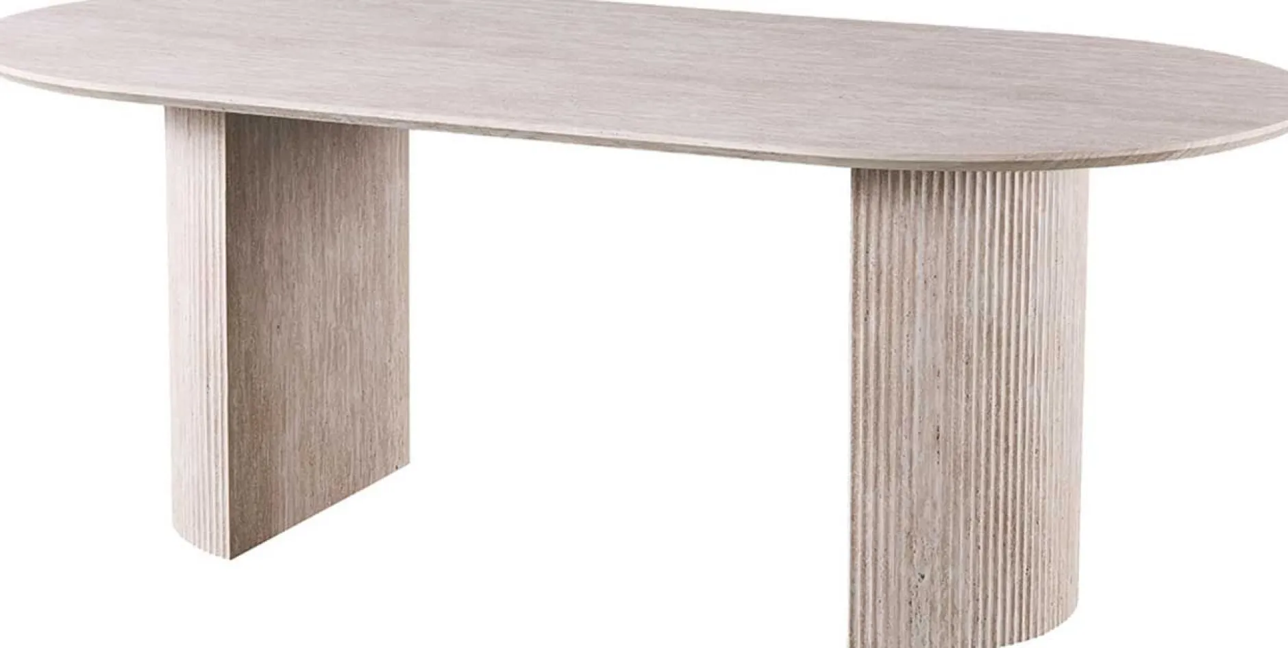 Ovaler Esstisch Lagos - 220x110x76cm - Travertin