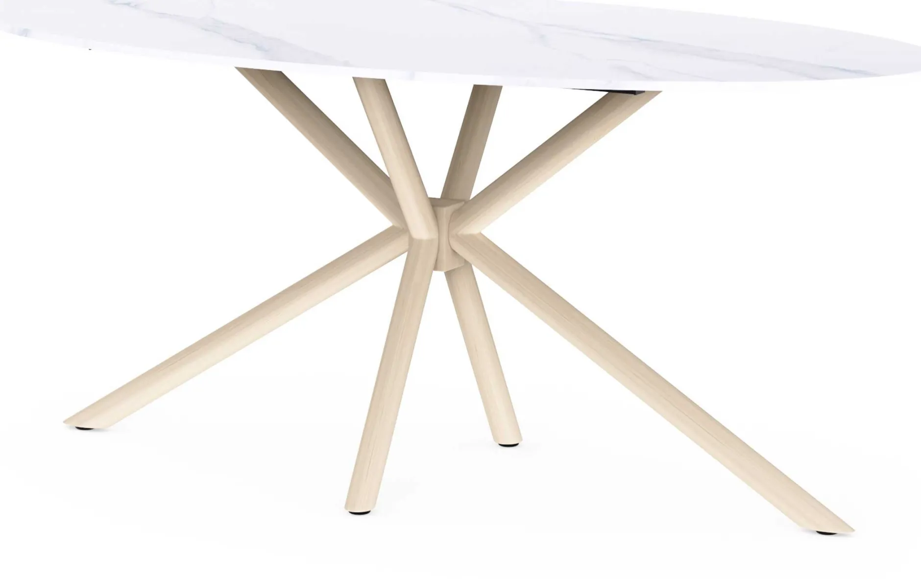Ovaler Esstisch Stoik - 180x90x75cm - Keramik - Marmoroptik