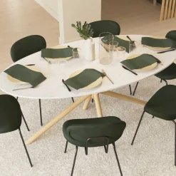 Ovaler Esstisch Stoik - 180x90x75cm - Keramik - Marmoroptik