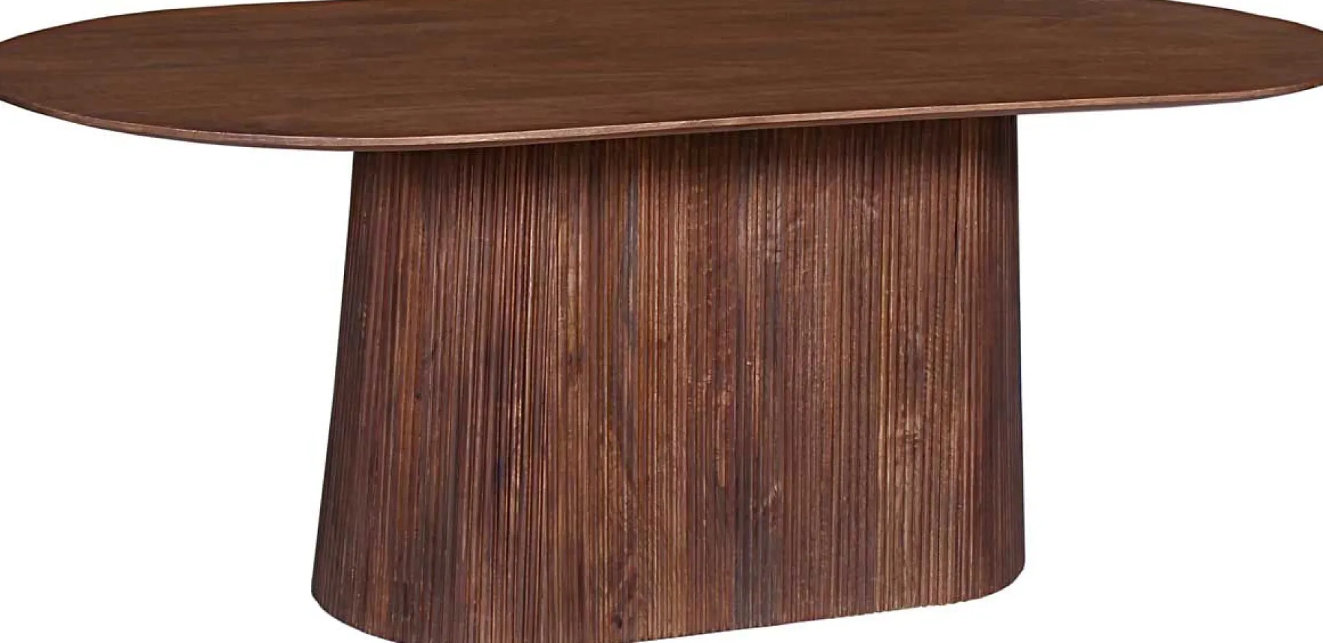 Ovaler hellbrauner Tisch Miguel - 200 cm | Massivholz Mango | H76 x B200 x T100 cm