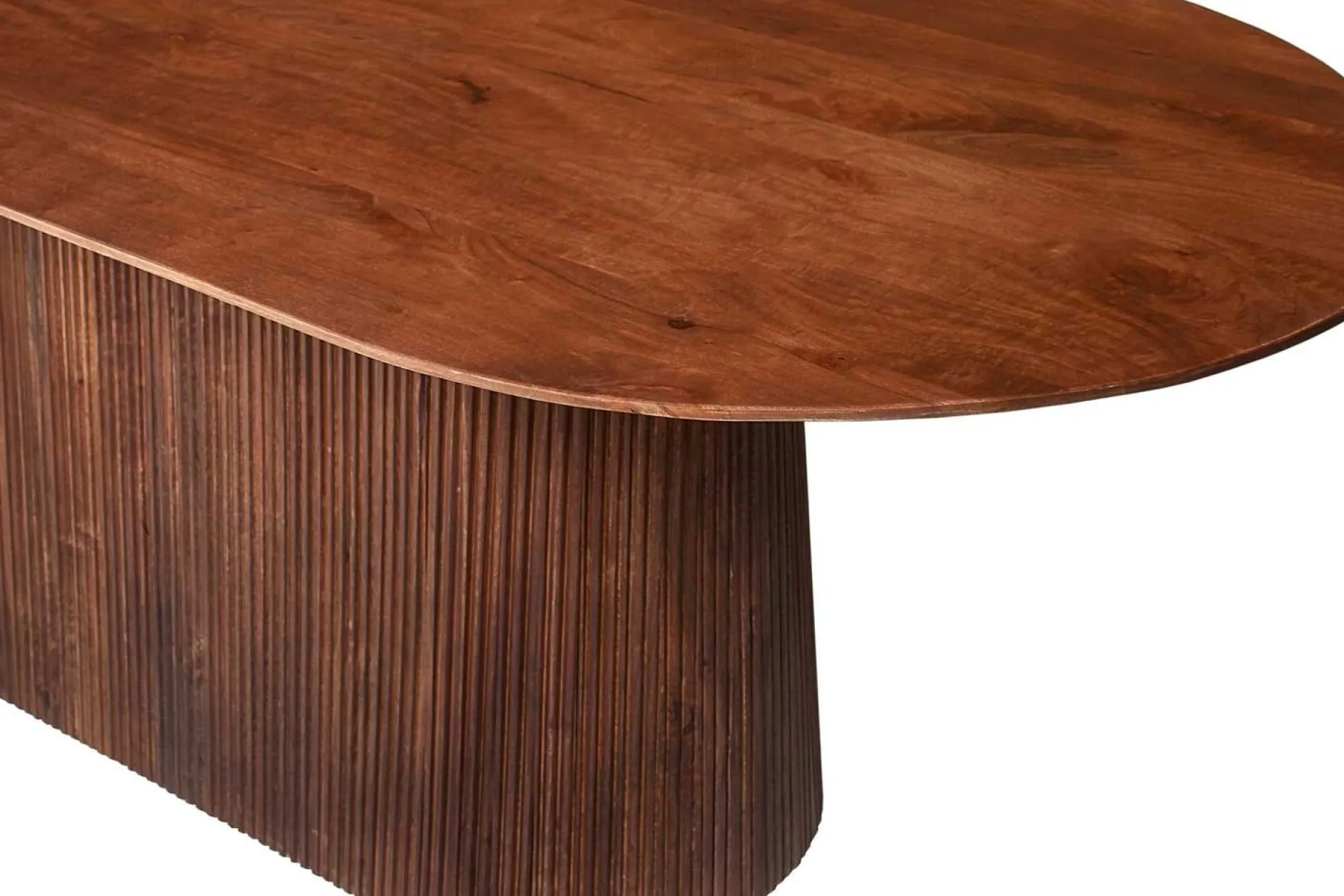 Ovaler hellbrauner Tisch Miguel - 200 cm | Massivholz Mango | H76 x B200 x T100 cm