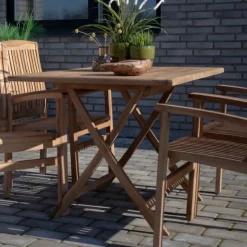 Oviedo Gartentisch - 120x80x75 cm - Teakholz massiv