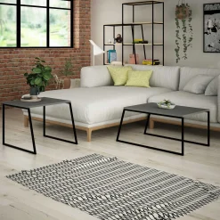 Pal Couchtisch-Set | 100 % MELAMIN | Anthrazit, Schwarz
