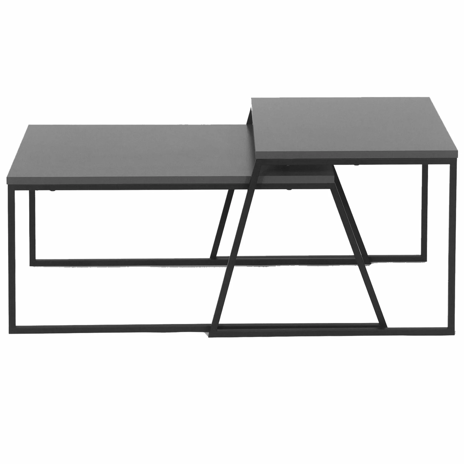 Pal Couchtisch-Set | 100 % MELAMIN | Anthrazit, Schwarz