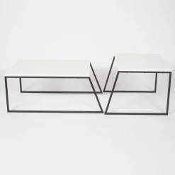 Pal Couchtisch-Set | 100 % MELAMIN | Weiß, Schwarz