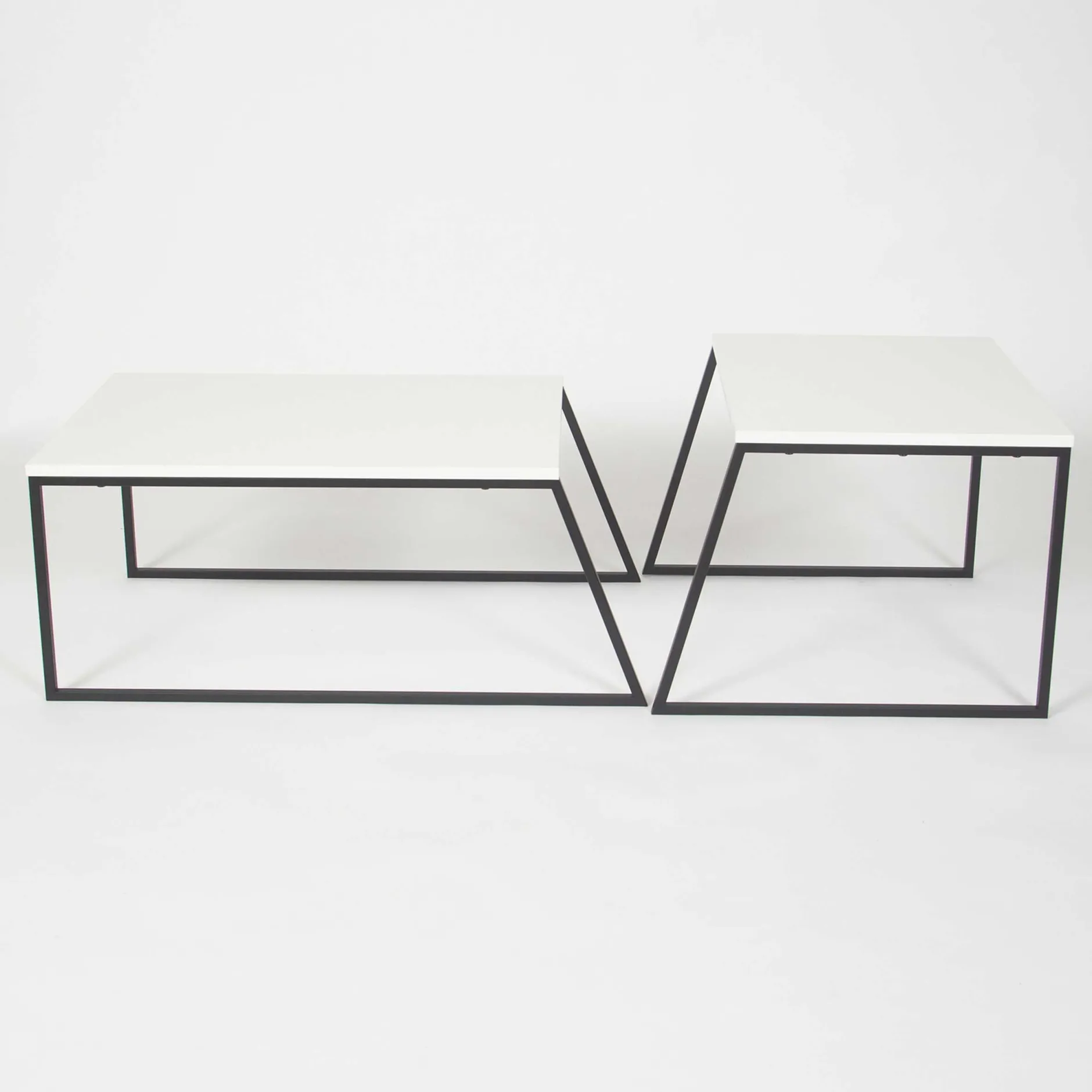 Pal Couchtisch-Set | 100 % MELAMIN | Weiß, Schwarz
