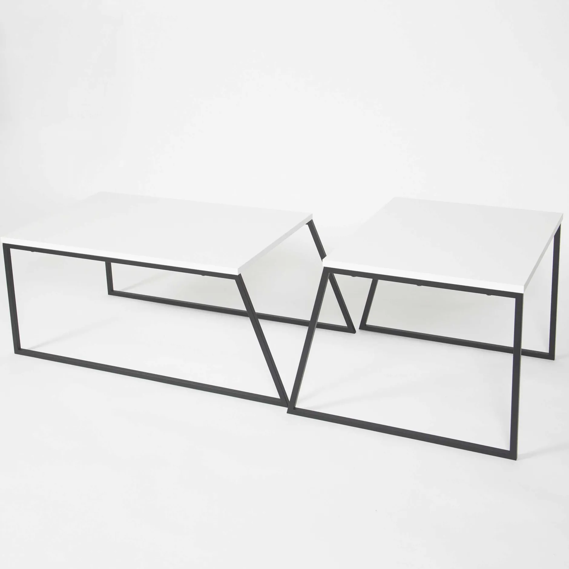 Pal Couchtisch-Set | 100 % MELAMIN | Weiß, Schwarz