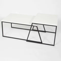 Pal Couchtisch-Set | 100 % MELAMIN | Weiß, Schwarz