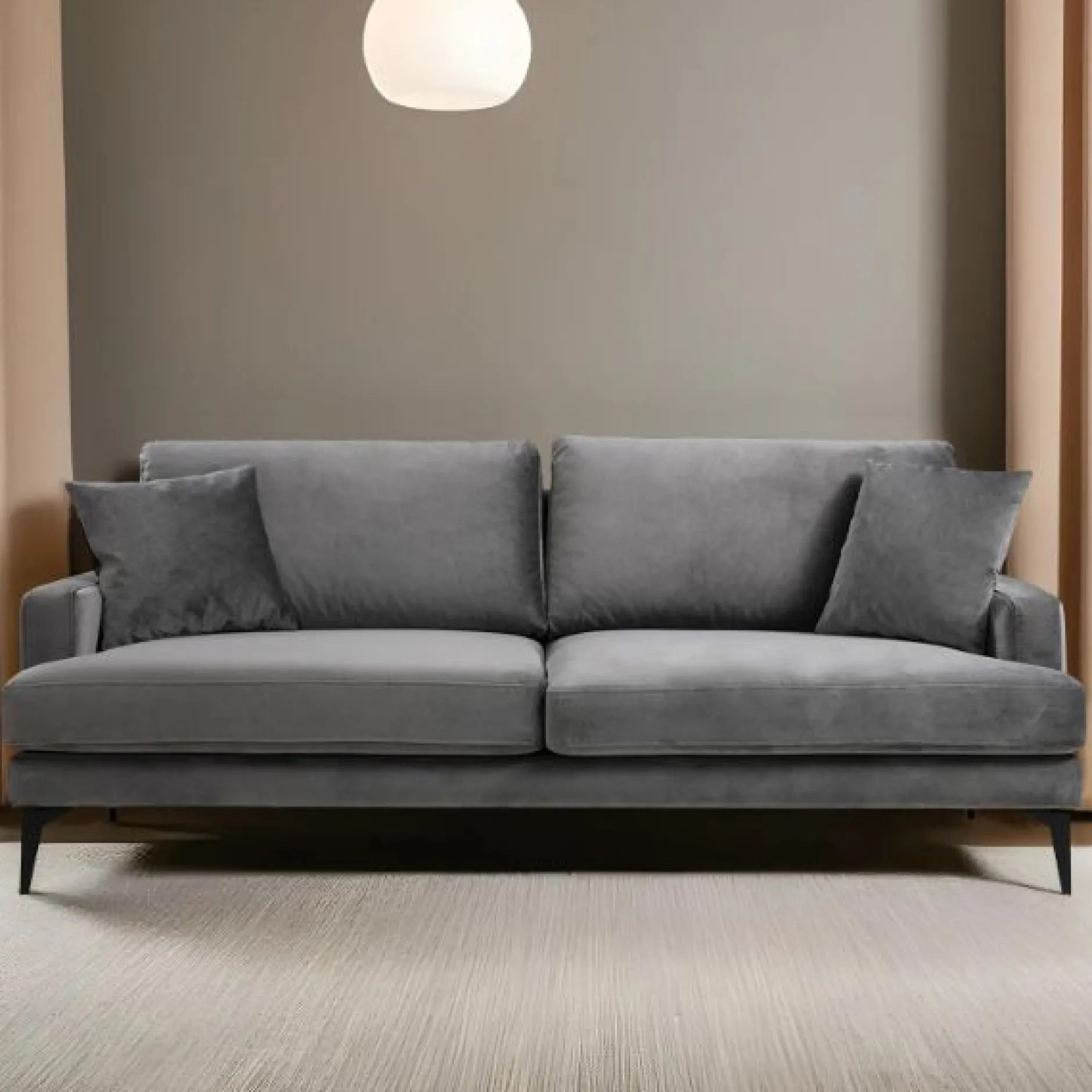 Papira 3-Sitzer-Sofa | BUCHENHOLZ / SPANPLATTE | Grau