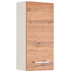 ParesBadezimmer : Spiegelschrank, Waschtischunterschrank, Hängeschränke - Eiche/Weiß