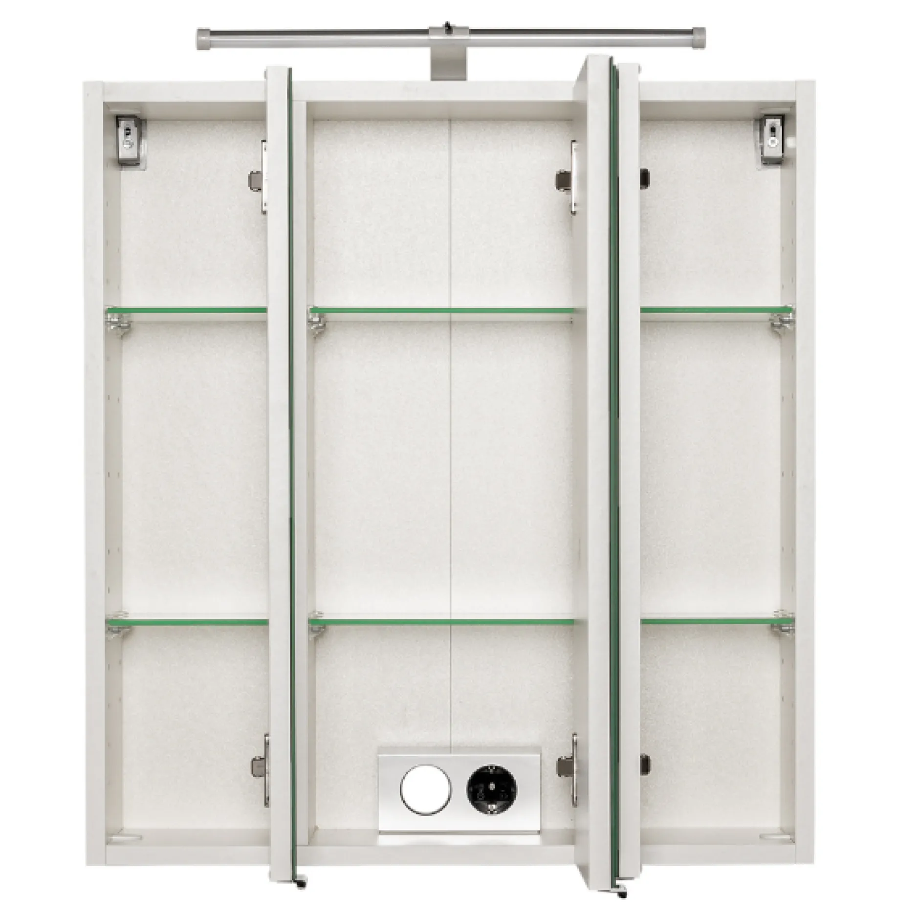ParesBadezimmer : Spiegelschrank, Waschtischunterschrank, Hängeschränke - Eiche/Weiß