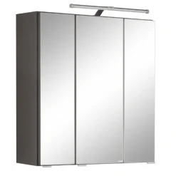 ParesBadezimmer : Säulenschrank, Spiegelschrank, Waschtischunterschrank, Hängeschränke - graphit/gelb