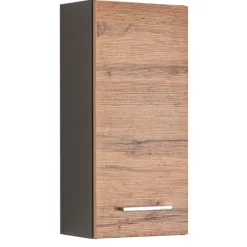 ParesBadezimmer : Säulenschrank, Spiegelschrank, Waschtischunterschrank, Hängeschränke - graphit/gelb