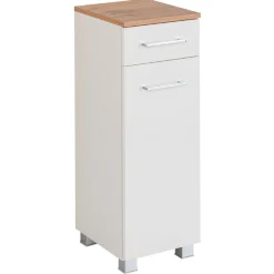 ParesBadezimmer : Säulenschrank, Spiegelschrank, Waschbeckenunterschrank, Hängeschränke - weiß