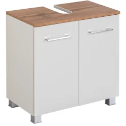 ParesBadezimmer : Säulenschrank, Spiegelschrank, Waschbeckenunterschrank - weiß