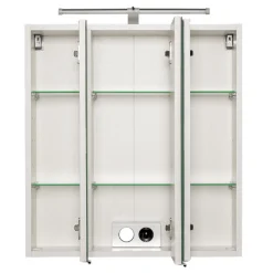ParesBadezimmer : Säulenschrank, Spiegelschrank, Waschtischunterschrank - Eiche/Weiß