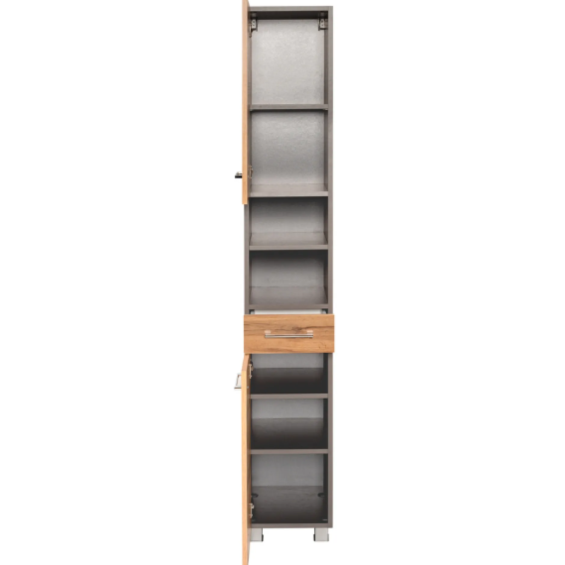 ParesBadezimmer : Säulenschrank, Spiegelschrank, Waschtischunterschrank - graphit/gelb