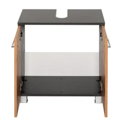 ParesBadezimmer : Säulenschrank, Spiegelschrank, Waschtischunterschrank - graphit/gelb