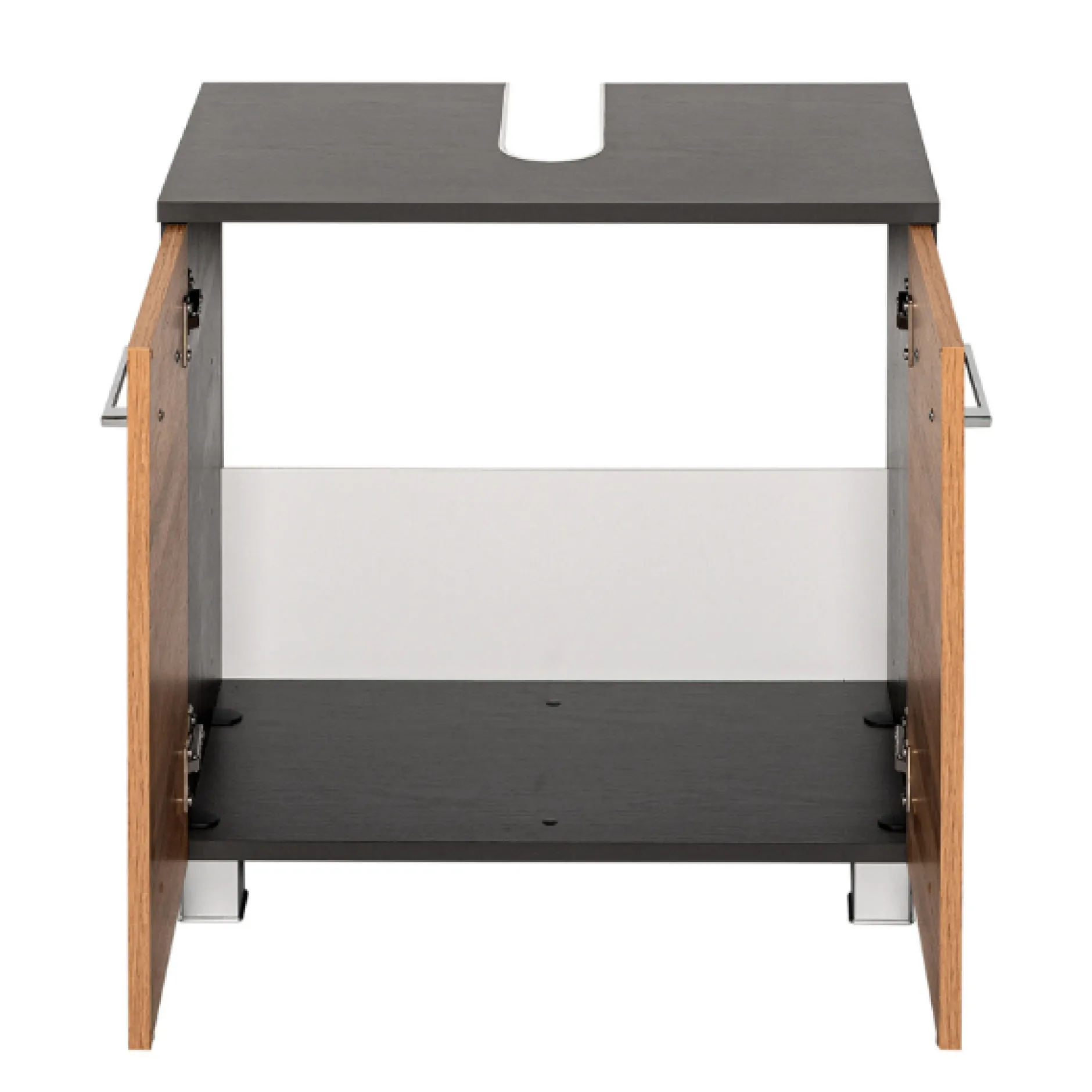 ParesBadezimmer : Säulenschrank, Spiegelschrank, Waschtischunterschrank - graphit/gelb