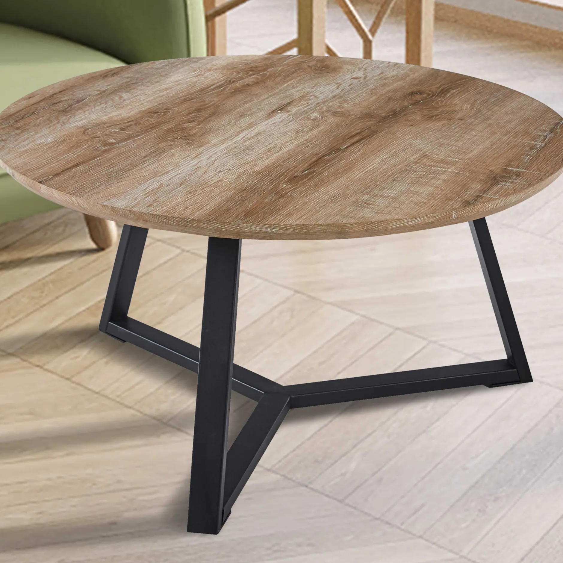 Paso" Dekor Altes Eichenholz Couchtisch | H41 x B80 x T80 cm
