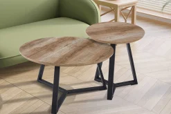 Paso' Dekor Oude Eik Bijzettafel | H-H 46 x B-L 45 x T-P 45 cm