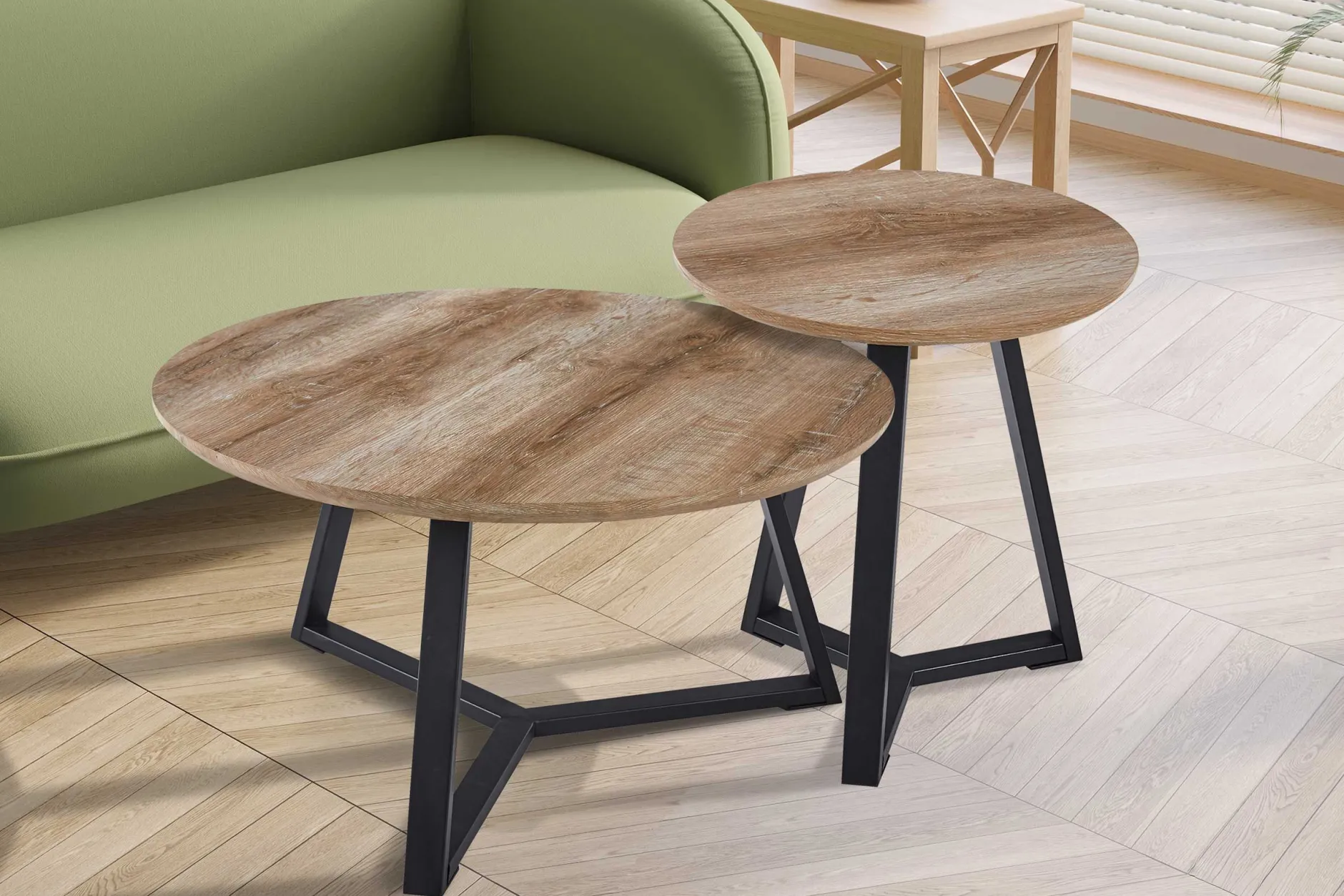Paso' Dekor Oude Eik Bijzettafel | H-H 46 x B-L 45 x T-P 45 cm