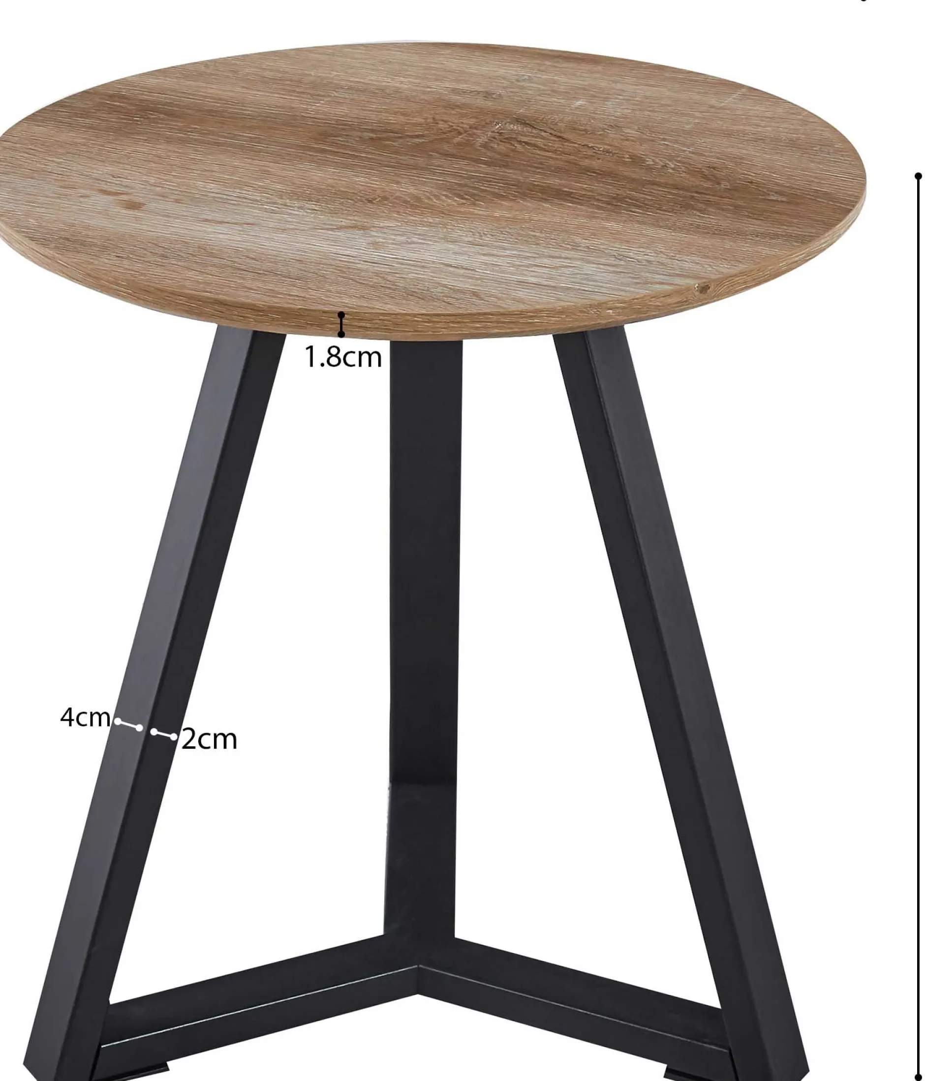 Paso' Dekor Oude Eik Bijzettafel | H-H 46 x B-L 45 x T-P 45 cm