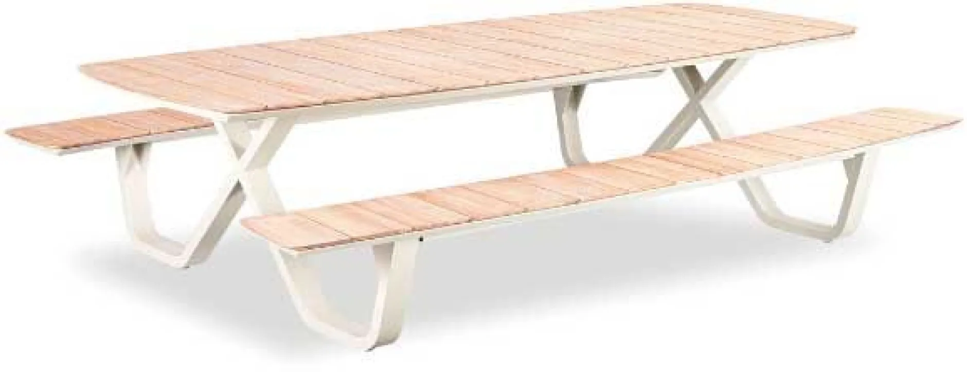 Picknicktisch Mary - Gescova - Teakholz & Aluminium - 300x200x75 cm - Beige