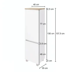 PiscaBadezimmer : Spiegelschrank, Waschtischschrank, Säulenschrank - Eiche Dekor