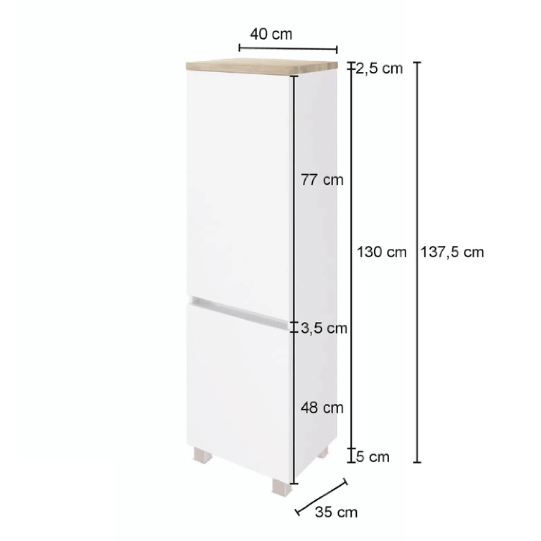 PiscaBadezimmer : Spiegelschrank, Waschtischschrank, Säulenschrank - Eiche Dekor