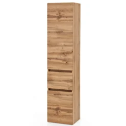 PiscaBadezimmer : Spiegelschrank, Waschtischschrank, Säulenschrank - Eiche Dekor