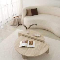 Podium Couchtisch | 100 % MELAMIN | Travertin