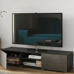 Podium TV-Möbel 140 cm - schwarz/Beton