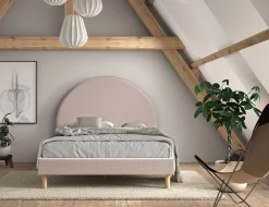 Polsterbett Maeva 140x200cm - rosa Bouclé-Stoff