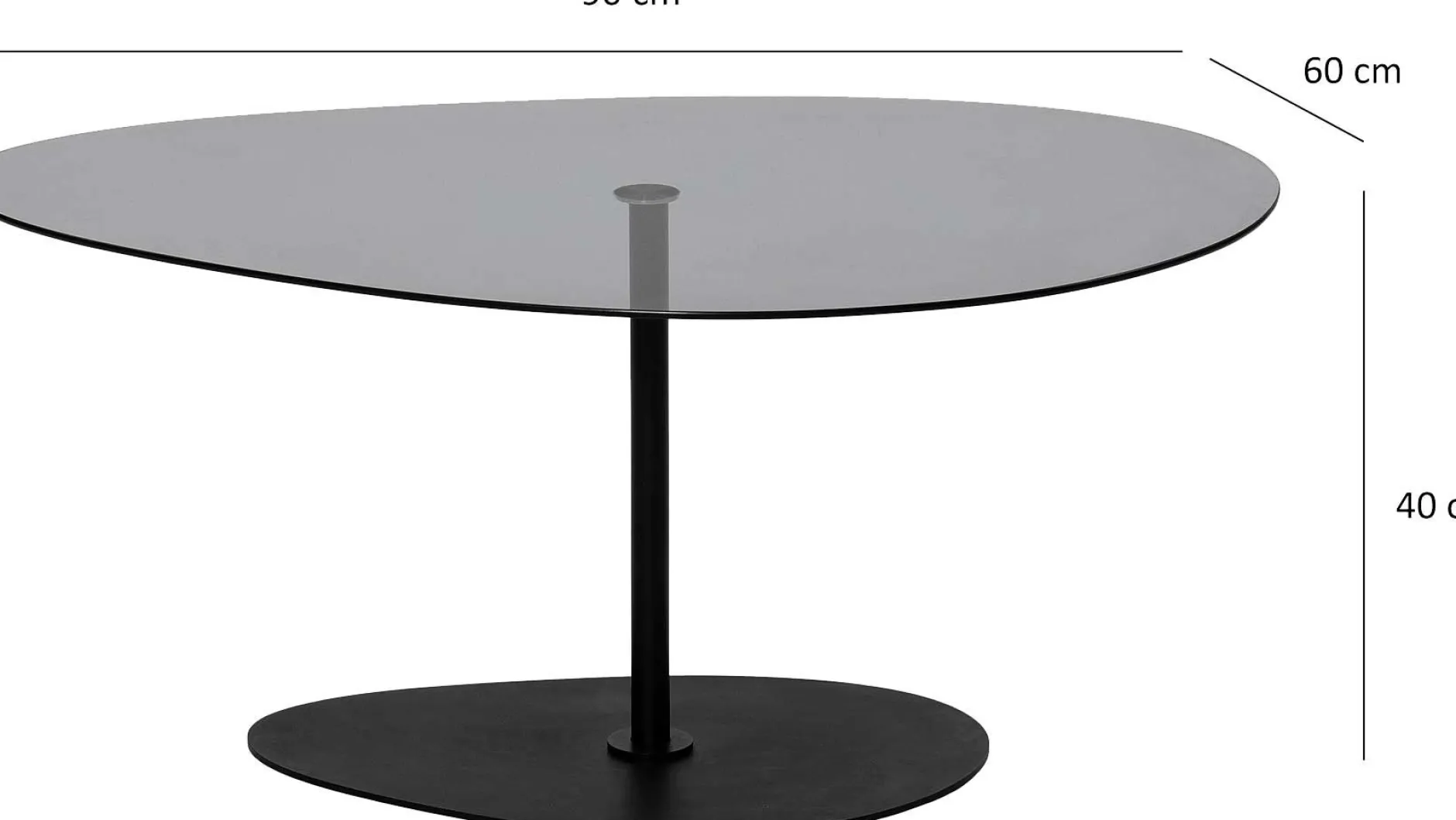 Porto Couchtisch | GEHÄRTETES GLAS | Dunkelgrau, Schwarz