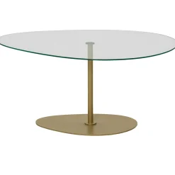 Porto Couchtisch | GEHÄRTETES GLAS | Transparent, Gold