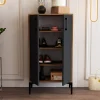 Prag Schuhschrank | 100% MELAMIN | Walnuss, Anthrazit