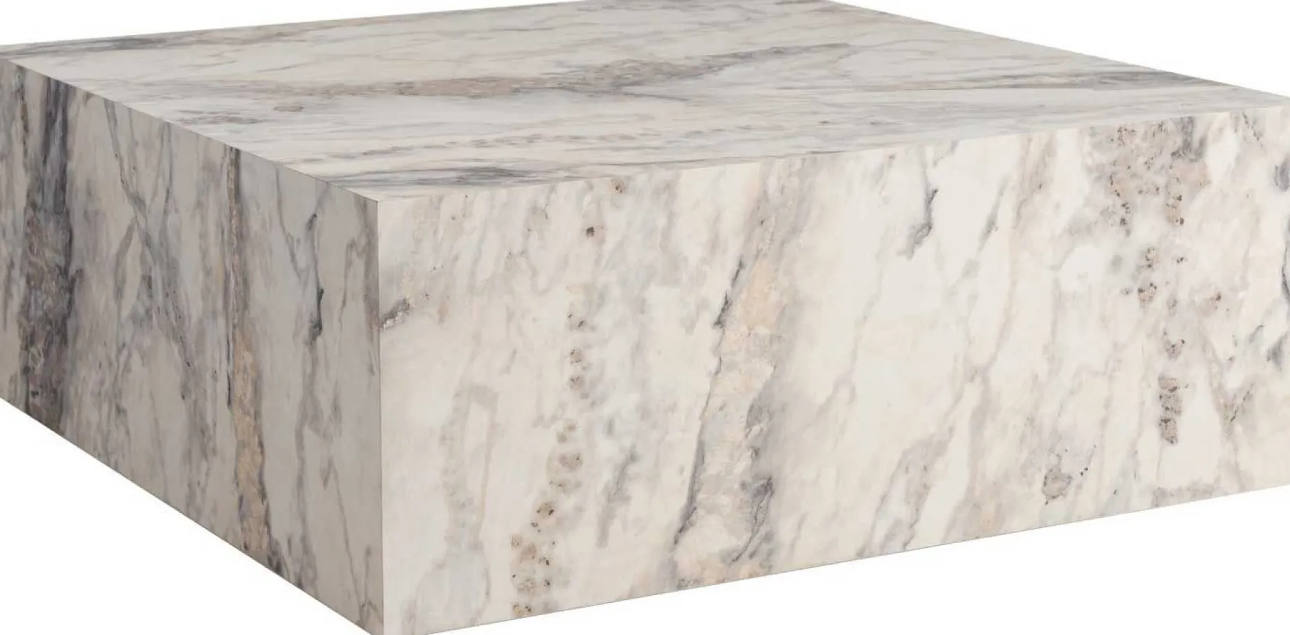 Prizma Couchtisch | 90x90x35cm | Marmor Dekor