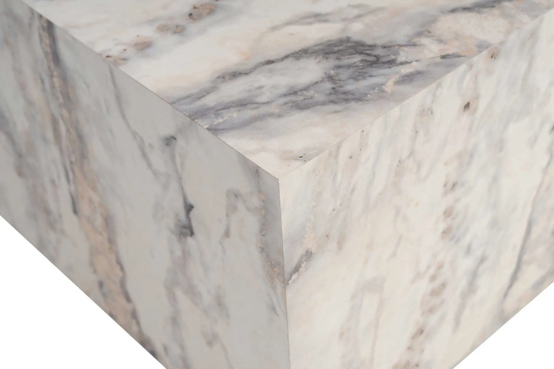 Prizma Couchtisch | 90x90x35cm | Marmor Dekor