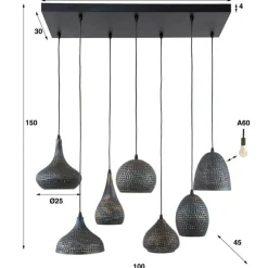 Punchy Hängeleuchte 150 cm-schwarz-braun