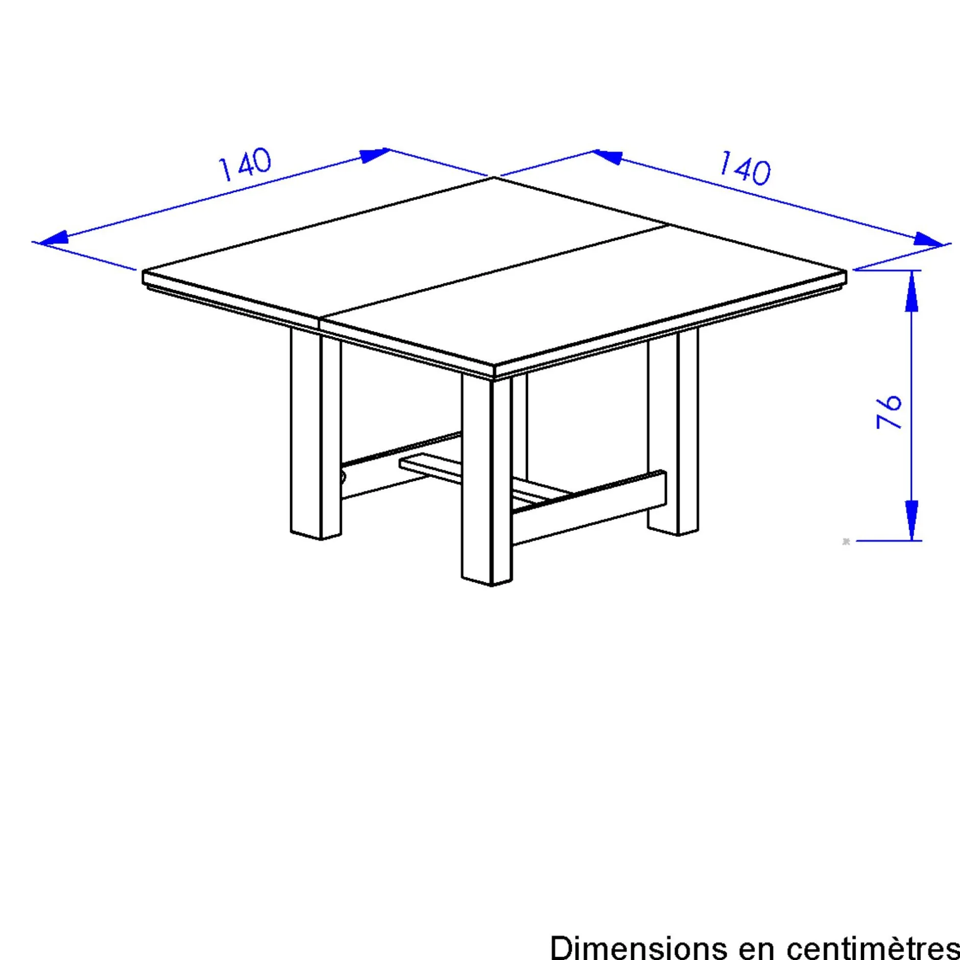 Quadratischer Esstisch Basalte | 140 x 140 x 76 cm | Viking Oak Design