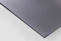 Quadratischer Nachttisch aus roher Eiche, Rauchglas und Stahl