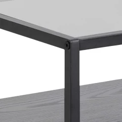 Quadratischer Nachttisch Randolf - 40x35x60 cm - Schwarz