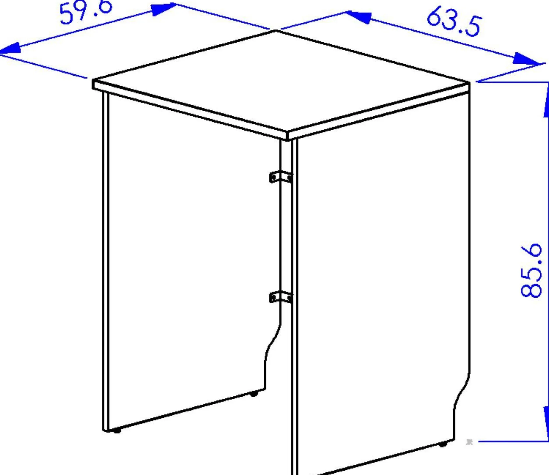 Rahmen für Geschirrspüler Manchester | 64 x 60 x 86 cm | Helvezia Oak Design
