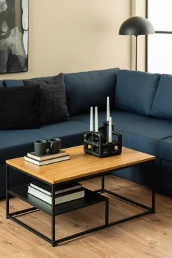 Rechteckiger Couchtisch mit Wildeiche-Finish