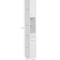 RiccaBadezimmer : Spiegelschrank, Waschtischunterschrank, Säulenschrank - weiß