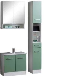 RiccaBadezimmer : Spiegelschrank, Waschbeckenunterschrank, Säulenschrank - grün