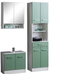 RiccaBadezimmer : Spiegelschrank, Waschbeckenunterschrank, Säulenschrank - grün