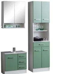 RiccaBadezimmer : Spiegelschrank, Waschbeckenunterschrank, Säulenschrank - grün